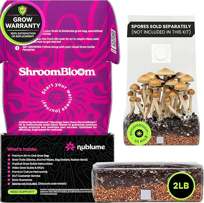 Mushroom Grow Kit – All-in-One 2LB Grow Bag with Injection Port – Fast-Colonizing Premium Substrate for Exotic & Gourmet Fungi – Perfect First Grow – USA Made (Spores Not Included)