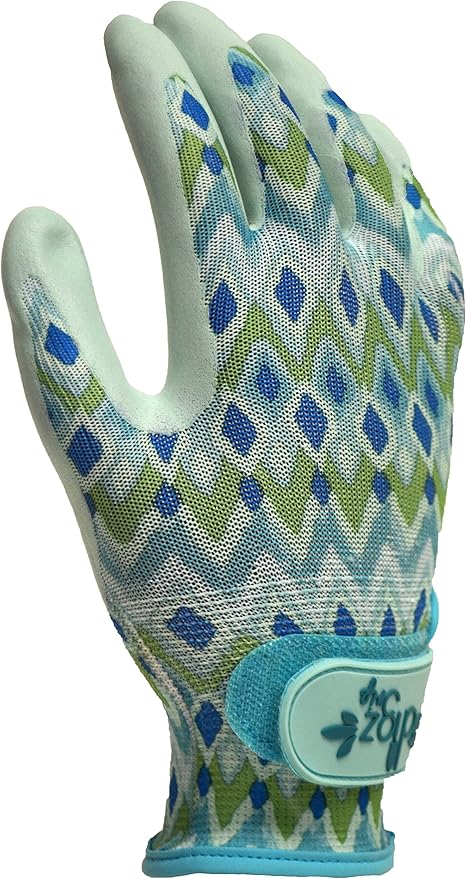 DIGZ Grip Latex-Free Polyurethane Coated Garden Gloves with Adjustable Wrist
