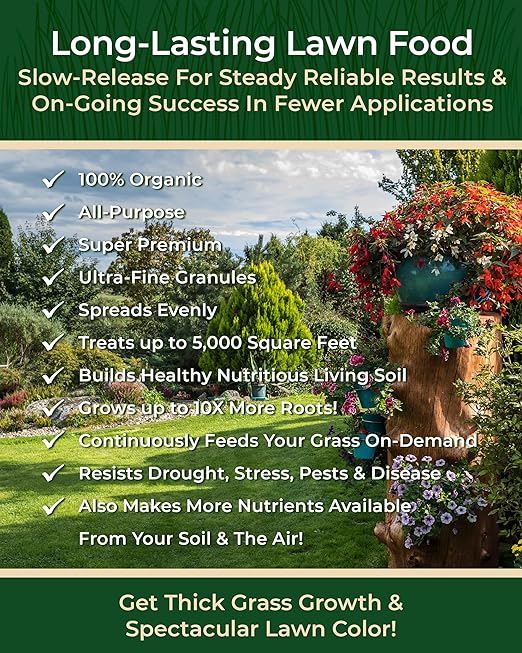 Organic Plant Magic - Truly Organic™ Slow Release Granular Lawn Fertilizer: Best Fertilizer for Grass, Bermuda, St. Augustine & Yard Care - Granules (20 Lb)