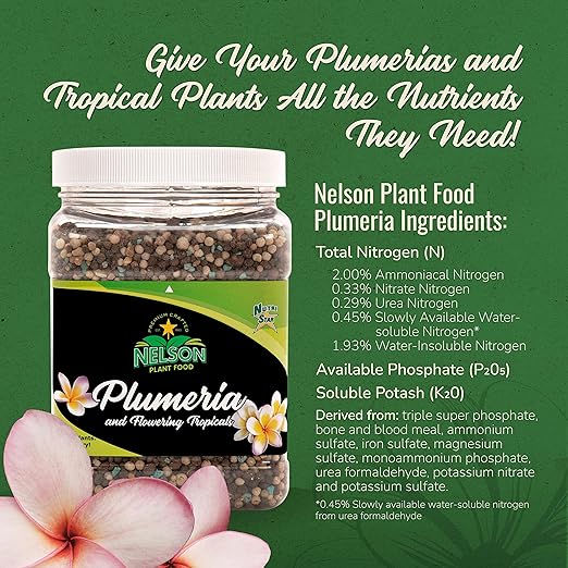 Nelson Plumeria and All Flowering Tropicals Food Ferns Orchids Lilys In Ground Container Patio Grown Granular Fertilizer NutriStar 5-30-5 (15 LB)