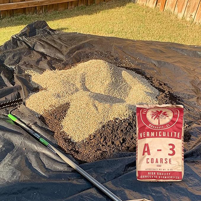 Palmetto Vermiculite Coarse Grade A-3 Horticultural Soil Additive, 4 Cu Ft Bag - Gardening and Potting Mix for Seed Starting, Aeration, and Drainage