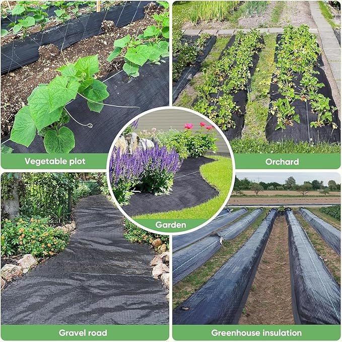 Weed Fabric Barrier Heavy Duty, 6FT x 300FT3.2oz Garden Weed Blocker Fabric, Landscaping Fabric, Weed Control Fabric Ground Cover Gardening Mat.