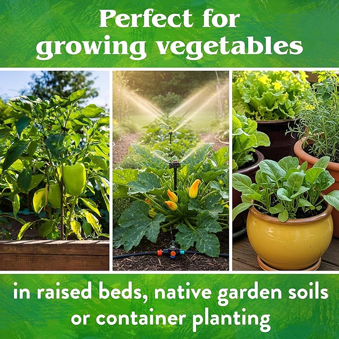 Down To Earth All Natural Fertilizers Organic Vegetable Garden - Plant Food for Vegetables, Herbs, Greens and Raised Beds 4-4-4, 25 lb