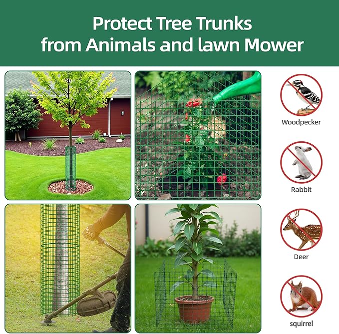 6 Pack Plant Protector from Animals,17'' x 13'' Metal Wire Mesh Garden Plant Cages for Outdoor Gardening,Rabbits Chickens Ducks, for Vegetables, Flowers, Shrubs, Plant Protectors from Deer