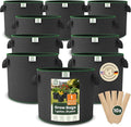 Mabel's Gardening 10-Pack 1 Gallon Grow Bags - Garden Planting Bags 7.1 x 5.9 INCH Made of 8.85 oz/yd² (300g/m²) Felt & Fleece Fabric Plant Pot, Plant Bag, Grow Bag for Basil Oregano Tomato