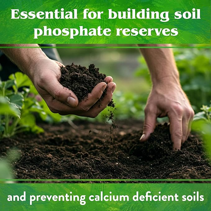 Down To Earth All Natural Fertilizers Organic Rock Phosphate - Calcium Phosphate Plant Food for Flower Beds and Vegetable Gardens 0-3-0, 5 lb