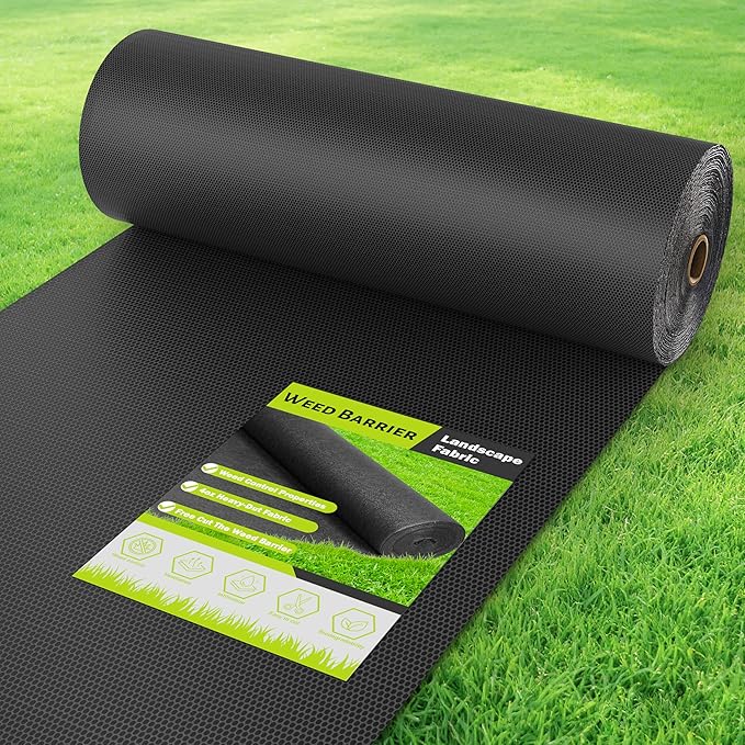 4oz Non-Woven Geotextile Weed Barrier Fabric, 4FTx100FT Heavy Duty Durable Landscape Fabric for Gardening, Landscaping, Erosion Control, French Drains, Ground Cover, Construction Projects (WN4X100)