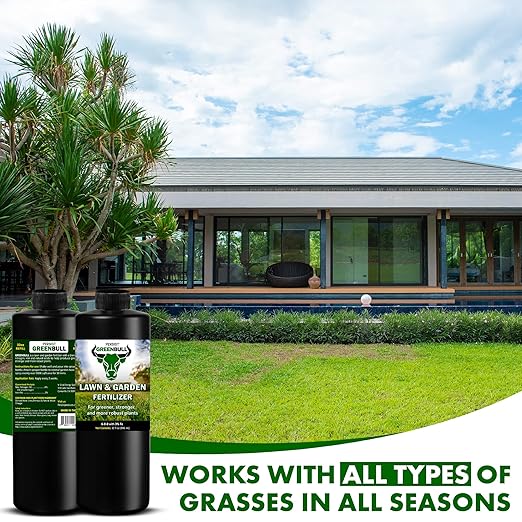 Persist Green Bull - 32oz Liquid Grass Fall Fertilizer for Lawn and Garden Soil That Naturally Enhances Green and Creates Nitrogen Rich Plant Soil, Naturally Based Fertilizer for Greener Plants