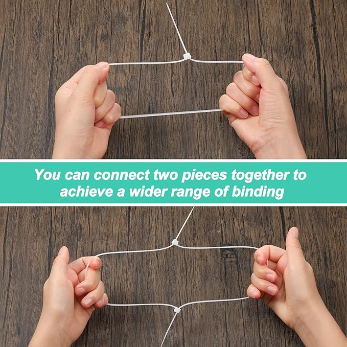 Shappy 50 Pcs Zip Ties Heavy Duty Strong Large Cable Wire Ties Zip Industrial Sturdy Wire, Awnings Tying Branches Bundling of Crops Fixed Water Pipes(12 Inch,White)