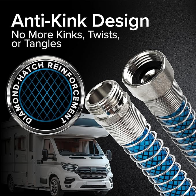 Camco TastePURE 10-Foot Premium Camper/RV Drinking Water Hose - Features a Heavy-Duty No-Kink Design with Strain Relief Ends & 5/8-Inch Inside Diameter - NSF Drinking Water Safe Certified (22823)