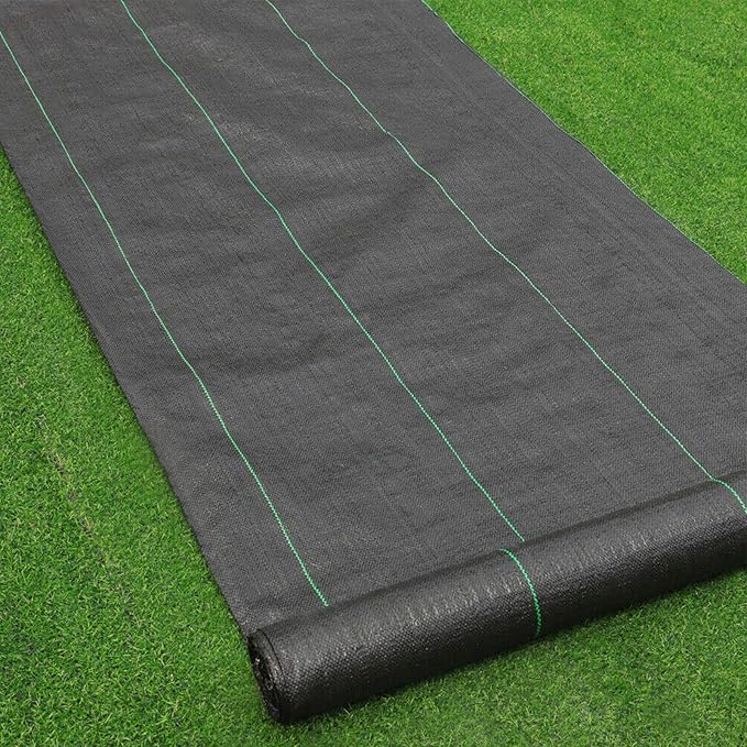 Goasis Lawn Weed Barrier Control Fabric Ground Cover Membrane Garden Landscape Driveway Weed Block Nonwoven Heavy Duty 125gsm Black,5FT x 100FT