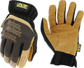Mechanix Wear Fastfit Leather Gloves - Abrasion Resistant Gloves for Hand Safety - Breathable - Secure Fit - Two-Piece Palm - Machine Washable - Brown/Black - XX-Large