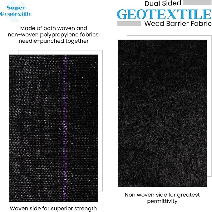 Professional 5oz Geotextile Weed Barrier Fabric - Heavy Duty Landscape Fabric for Gardening, Landscaping, Weed Fabric, Eco Friendly (4x100)