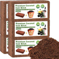 Organic Coco Coir 6 Pcs Compressed Coconut Coir Bricks Coconut Fiber Husk Substrate Mulch Coconut Bark Core Growing Medium Peat Moss Soil High Nutrition for Plants Gardening Seed Starting Soil Mix