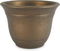 HC Companies SRA10001P02 Sierra 10 Inch Self Watering Round Weather Resistant Plastic Resin Flower Garden Planter Pot Container, Celtic Bronze