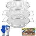 Soil Sifter for Gardening 3Pcs Compost Sifter 3 Mesh Sizes 1/8" 1/4" 3/8"Heavy Duty Dirt Sieve Fits 5 Gallon Buckets Garden Sifter with Handle for Rocks Dirt and Organic Material
