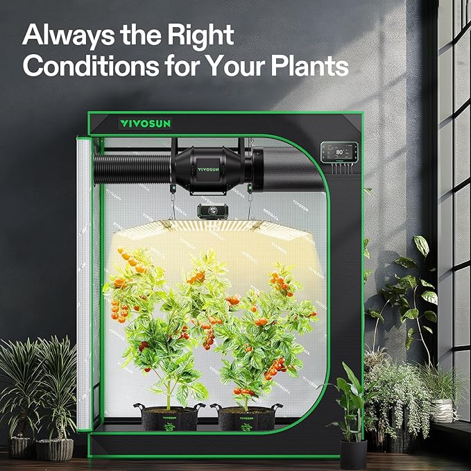 VIVOSUN Smart Grow Tent Kit, 4 × 2ft 2-Plant System, WiFi-Integrated Automatic Grow System with Full Spectrum LED Grow Light, Efficient Ventilation System with GrowHub E42A+ Controller