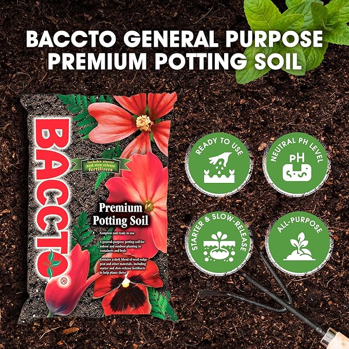 Michigan Peat All Purpose Premium Potting Soil with Perlite for Indoor Outdoor Pots, Planters, Raised Bed, and Container Gardening, 50 Pounds (6 Pack)