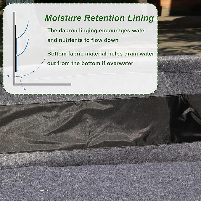 Gardzen Raised Garden Bed - Planter Box, NO-Till Living Soil Fabric Grow Bed (No Frame Included)