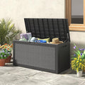 Oudoor Storage Deck Boxes Waterproof, Waterproof and UV Resistant Outdoor Storage Box Lockable Lid for Delivery Box, Indoor, Garden Tools, Pool Supplies, Patio (Black, 120 Gallon)