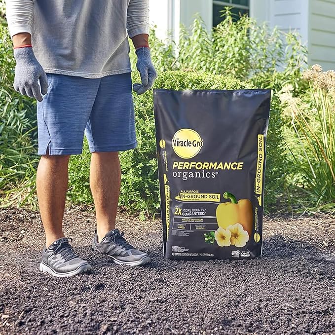 Miracle-Gro 5 Pack Performance Organics All Purpose In-Ground Garden Soil with Organic and Natural Ingredients, Feeds Vegetables, Flowers and Herbs for Up to 3 Months, 1.3 cu. ft.