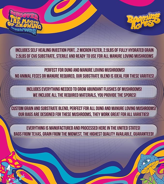 | The Magical 5lb All-in-One Mushroom Grow Bag | Mushroom Grow Kit | Harvest Your own Happiness | Discover The Magic of Growing Mushrooms - 5lb Grow Bag Mushroom Starter Kit