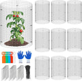 10 Set Garden Plant Protector Cage, 11.8''x11.8'' Metal Wire Protectors for Plants, Protection Cages with Stakes Nylon Ties, Animals Barrier to Keep Chicken Rabbit Away from Plants Flower Vegetables