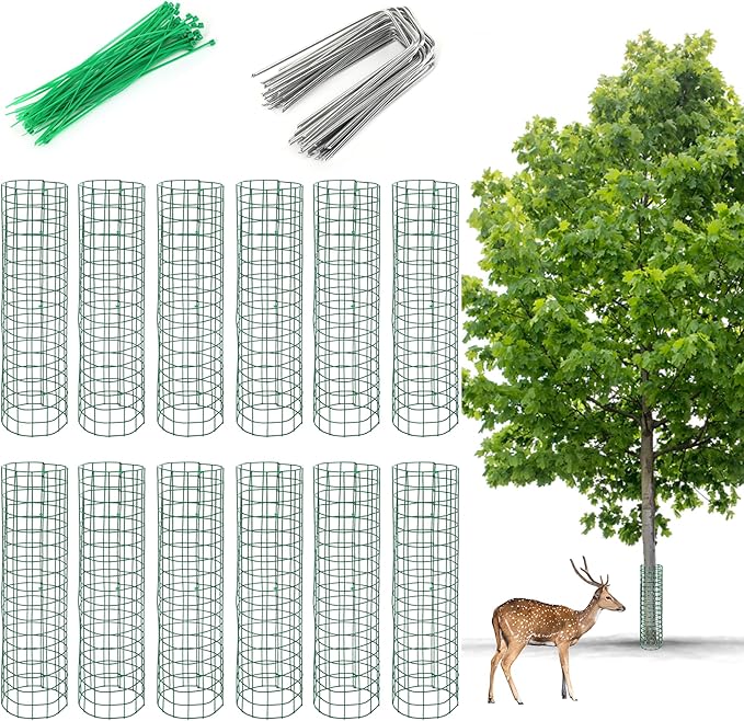 6 Pack Plant Protector from Animals,17'' x 13'' Metal Wire Mesh Garden Plant Cages for Outdoor Gardening,Rabbits Chickens Ducks, for Vegetables, Flowers, Shrubs, Plant Protectors from Deer