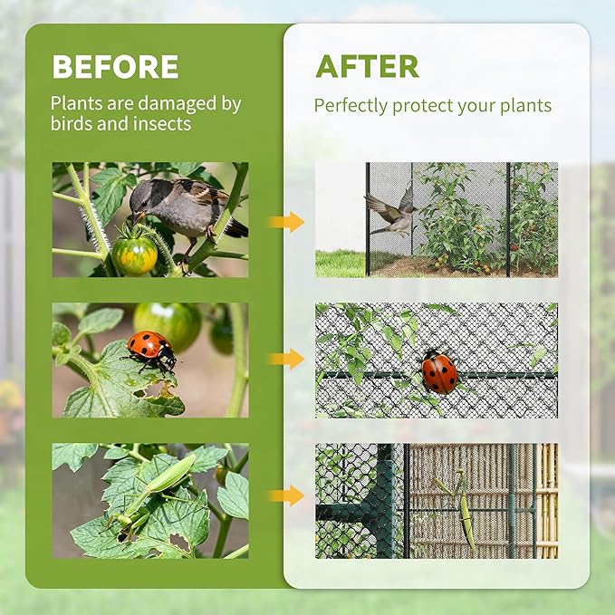 Outsunny 6' x 4' x 6' Crop Cage, Plant Protection Tent with Zippered Doors for Vegetable Garden, Backyard, Black