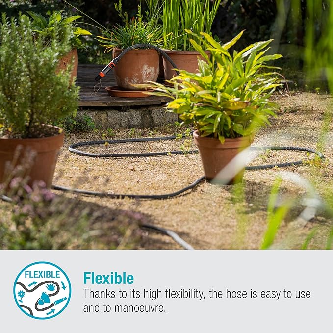 Gardena Liano Life Textile Hose 1/2 inch, 15m: Highly flexible textile garden hose, with PVC inner tube, no kinking, lightweight, weather-resistant (18445-20)