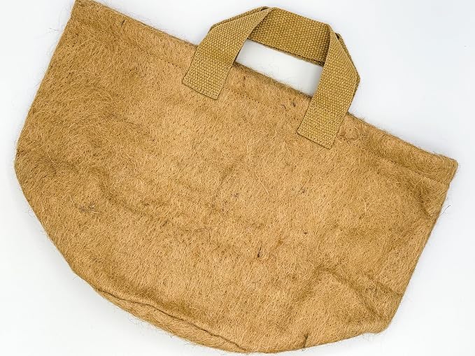 Non-Woven Jute Fabric Grow Bag with Handles, Biodegradeable Pot, 100% Natural Fiber, Breathable, Fast Root Growth, Available in 3 & 5 Gallon. (2, 5 Gallon)