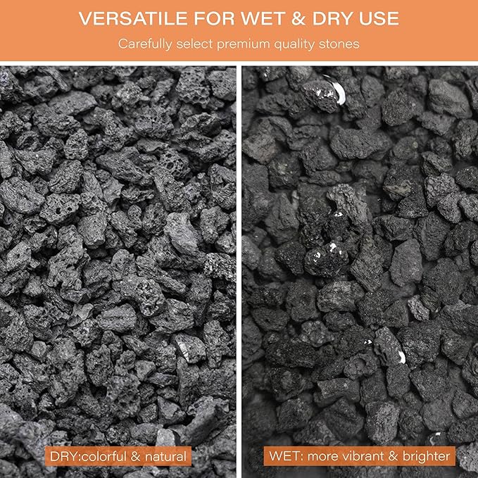 NUPICK 12lb Black Lava Rocks for Plants, 3/8" Succulent Potting Soil Amendments, Decorative Lava Rocks for Fire Pit, Volcanic Gravel for Aquarium, Natural Pebbles Pumice for Cactus, Vase, Top Dressing