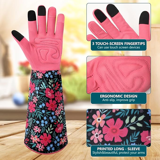 Gardening Gloves for Women Long Sleeve Garden Gloves Ladies Light Protective Gloves for Yard & Outdoor Work