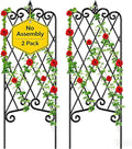 Amagabeli Garden Trellis for Climbing Plants 47” x 16” Rustproof Black Iron Plant Trellis Potted Vines Vegetables Flowers Patio Metal Wire Lattices Grid Panels for Ivy Cucumbers Clematis 2 Pack GT03