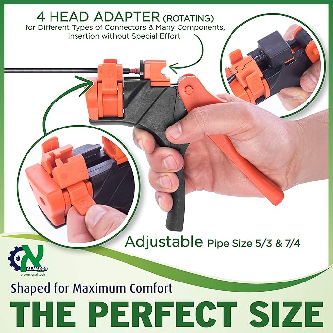 Al-Magor Talli Grip TG Garden Patented Insertion Tool for Dripper - Connector & Dripper Gun - Drip Irrigation Tool -Irrigation System for Garden - Drip Irrigation Punch Tool Kit -700011