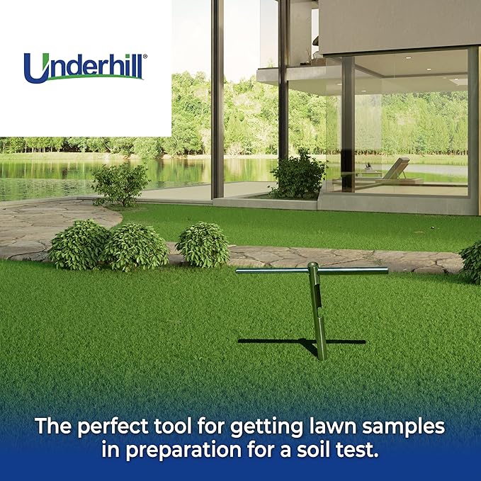 Underhill Sampler Soil Probe for Testing Lawn and Turf, T Handle, Yard and Gardening Hand Tools, Handy Compact 3/4 Inch, TSP-HS, Stainless Steel