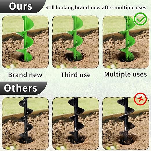 Auger Drill Bit for Planting,1.6"x16.5" Extended Length Garden Auger Spiral Drill Bit, Heavy Duty Post Hole Digger for Bulbs,Flowers & Bedding Plants,Fits 3/8" Hex Drill