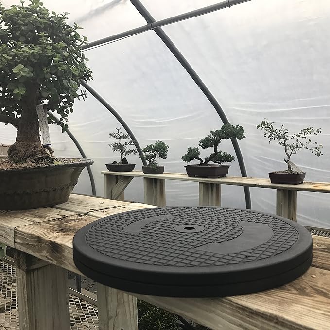Mighty Mini Bonsai Tree Turntable 12.5" Base Stainless Steel Ball Bearings. Low Cost 200-Pound Capacity 360-Degree Rotation Allows Easy Pruning Or Great Bonsai Tree Displays