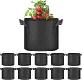 YSSOA 10-Pack 3 Gallon Grow Bags, Tomoato Plant Pots with Handles, Aeration Nonwoven Fabric, Heavy Duty Gardening Planter for Vegetable, Fruits and Flowers, Black