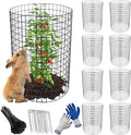 8 Pack Plant Protectors from Animals, 16"x 12" Wire Plant Protector, Wire Cages for Plants with Stakes and Cable Ties, Metal Plant Cages for Plants, Vegetables, Flowers