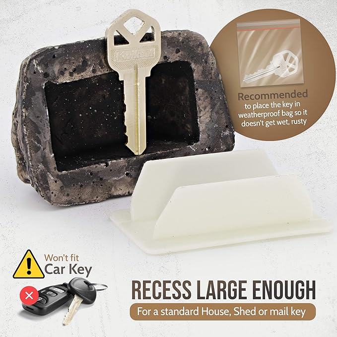 Ram-Pro 2Pc Hide-a-Spare-Key Fake Rock - Looks & Feels Like Real Stone - Safe for Outdoor Garden or Yard, Geocaching