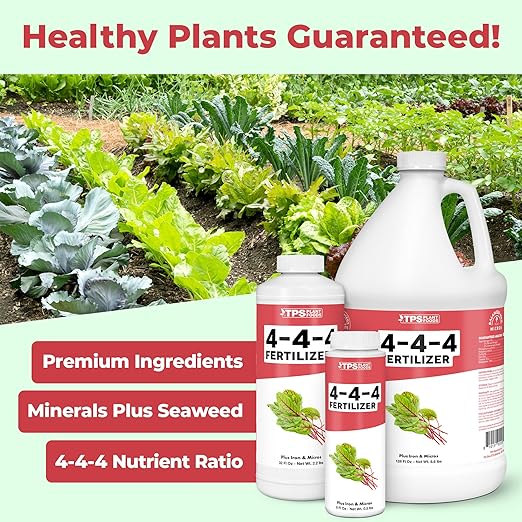 4-4-4 Fertilizer for Plants, Great for Leafy Vegetables and Herbs, Liquid Plant Fertilizer by TPS Plant Foods, 8oz (250ml)