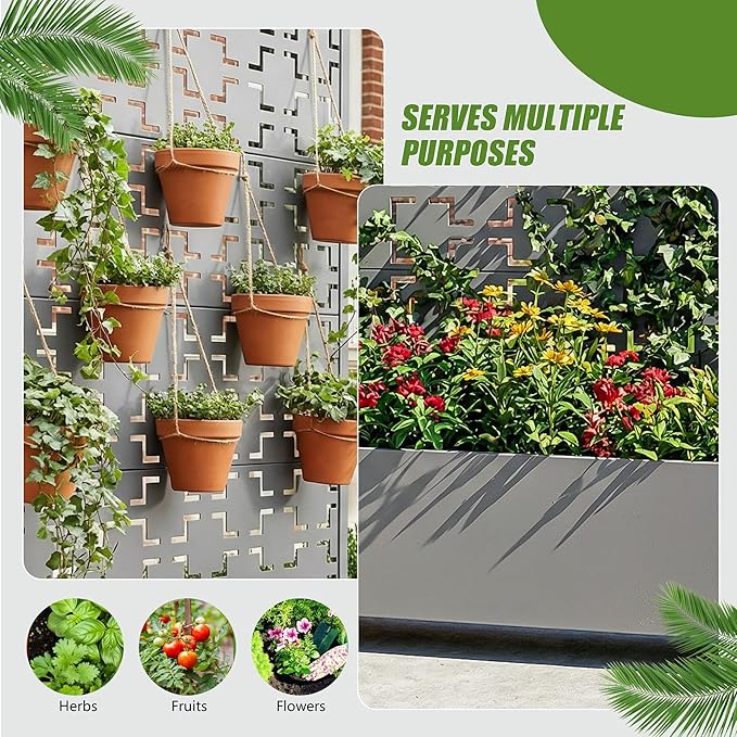 Casaphoria Metal Raised Garden Bed with Trellis and Wheels, 72"x47"x16" Arched Planter Box for Climbing Plants, Vegetables & Vines, Features Drainage Holes and Privacy Screen, Grey-Square