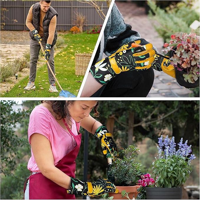Thorn-Proof Gardening Working Gloves with Touch Screen Support, Long-Sleeve Pruning Gloves for Garden, Mechanics