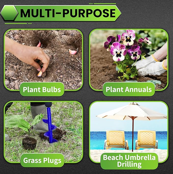 Auger Drill Bit for Planting - 3.5"X16" Heavy-Duty Garden Auger Spiral Drill Bit - Bulb Planter Tool & Auger Post Hole Digger - 3/8" Hex Drive Drill