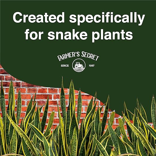 Farmer’s Secret - Snake Plant Liquid Plant Food - Strengthen Roots and Encourage Growth - for Indoor and Outdoor Plants - Long-Lasting Formula - 8 OZ