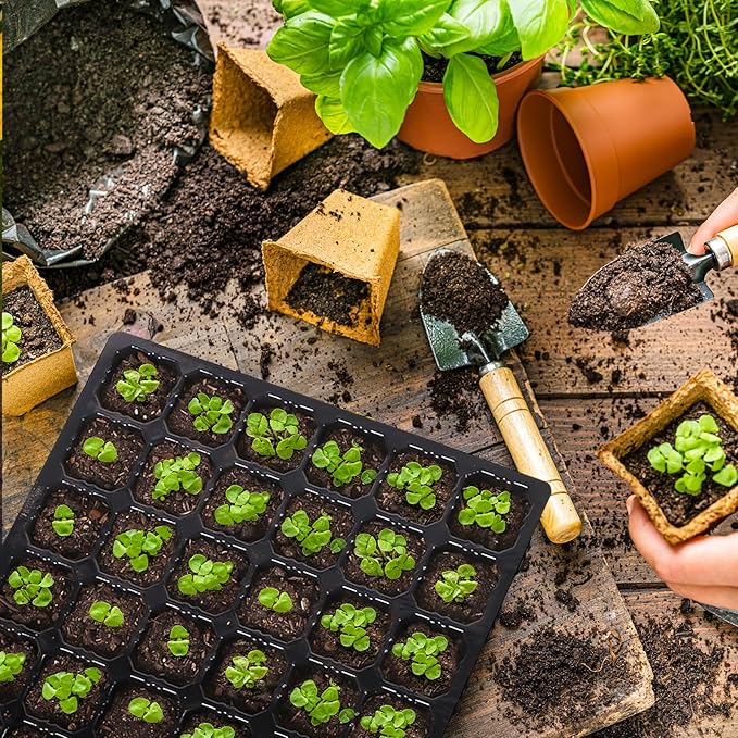 20 Pack 32 Cell Seed Starter Tray for 1020 Tray, Seed Starter Tray for 1020 Tray, Deep Cell Seed Starter Tray with Drainage Holes for Seed Germination, 10.24"×10.24", 2.17" Height