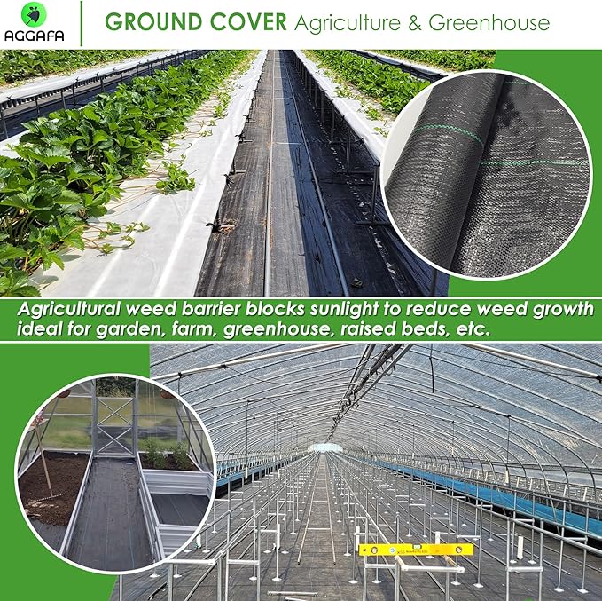 (4ft x 50ft 100% Virgin Material. Premium Heavy Duty Weed Barrier Fabric for Landscaping, Farming, Gardening and Agriculture. Durable Woven Landscape Fabric