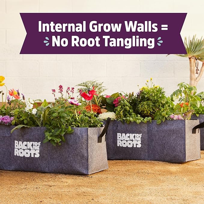 Back to the Roots Breathable Raised Bed (Provides More Oxygen to Roots), 3 Cu. Ft., No Assembly Needed, Reusable & Weatherproof | (Pack of 6)