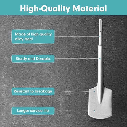 SDS-Max Shank Bits Chisel - 4-1/3" x 18" Clay Spade Alloy Steel Digging Shovel Bit Chisel - for Gardening Landscaping Concrete Brick Sand Stone